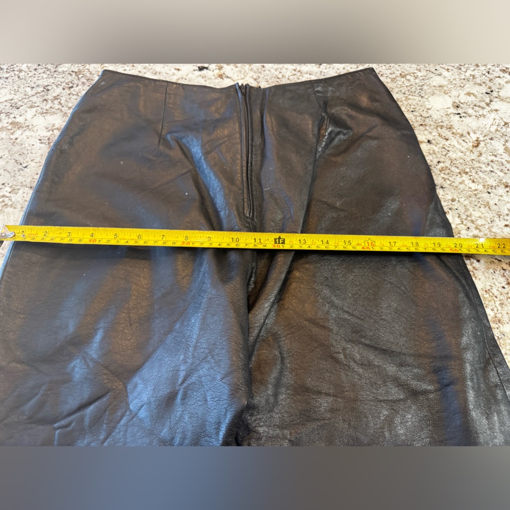 Black Leather Straight Leg‎ Pants - Picture 5 of 10